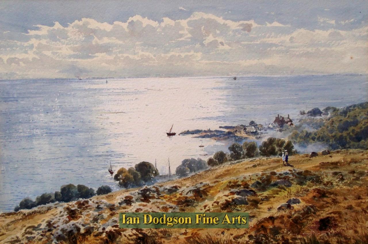 H Moxon Cook - Arran, coastle scene Watercolour (c1895)