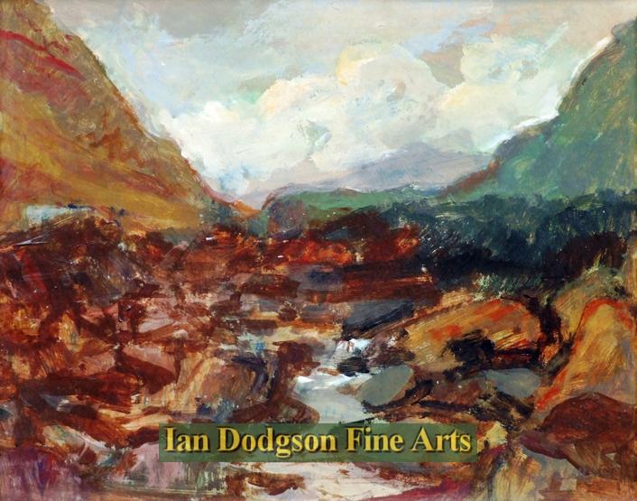 Roy Abell - Stream at Llanberis Oil on board (c1960)