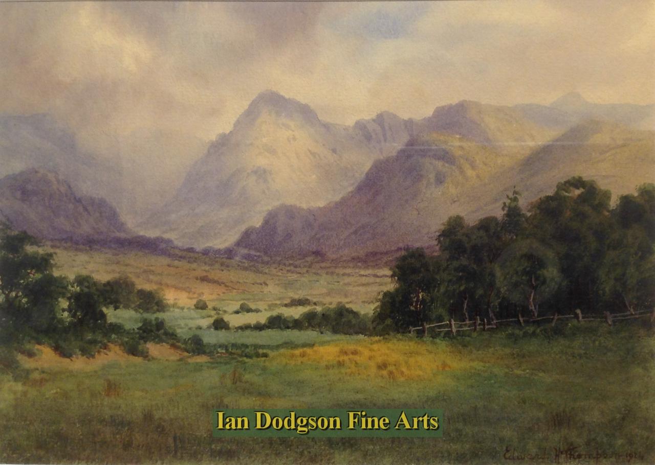 Edward H Thompson - In the Lakes Watercolour (1924)