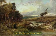 'William Manners R.A, R.B.A. - Along the river path